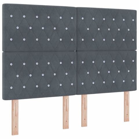 vidaXL Velvet Headboard Height Adjustable Dark grey 160 cm Velvet