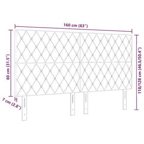 vidaXL Velvet Headboard Height Adjustable Dark grey 160 cm Velvet