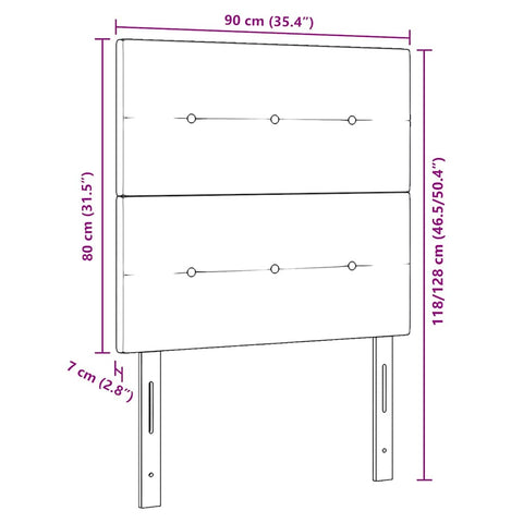 vidaXL Headboard Height Adjustable with Headboard Blue 90 cm Fabric