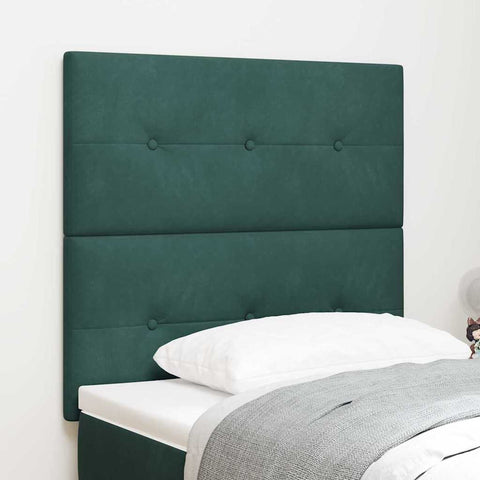 vidaXL Headboard Wall-mounted with Headboard Dark green 90 cm Velvet