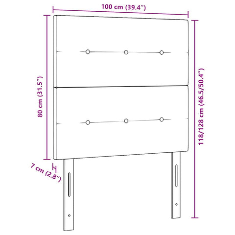 vidaXL Headboard Height Adjustable with Headboard Taupe 100 cm Fabric