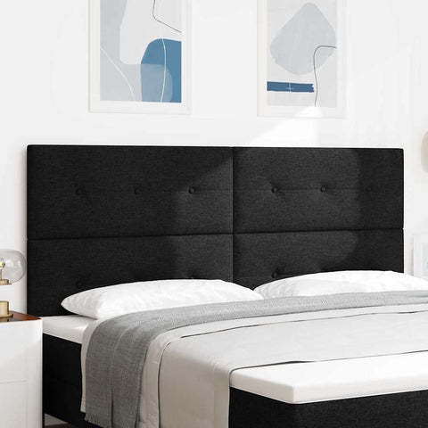 vidaXL Headboard Height Adjustable with Headboard Black 200 cm Fabric