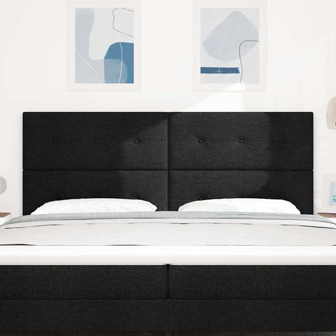 vidaXL Headboard Height Adjustable with Headboard Black 200 cm Fabric