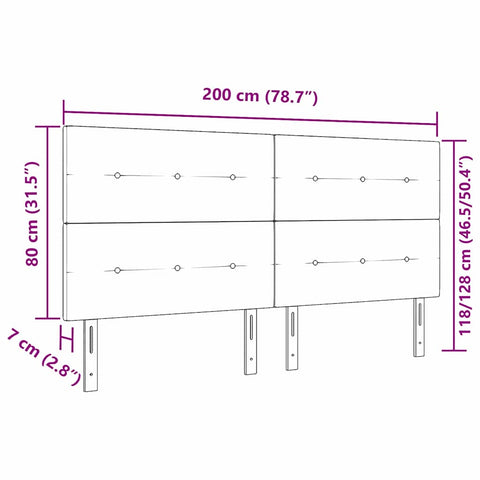 vidaXL Headboard Height Adjustable with Headboard Black 200 cm Fabric