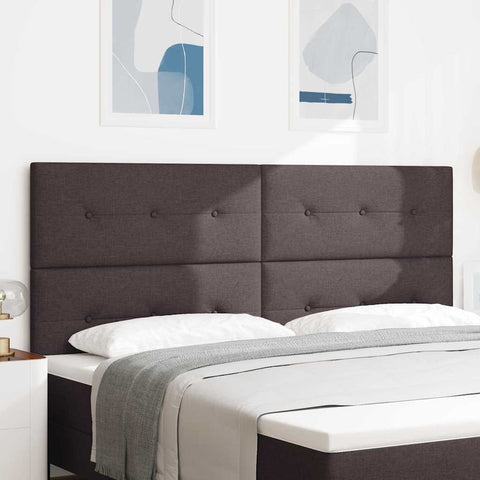 vidaXL Headboard Height Adjustable Manual Dark brown 200 cm Fabric