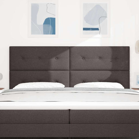 vidaXL Headboard Height Adjustable Manual Dark brown 200 cm Fabric