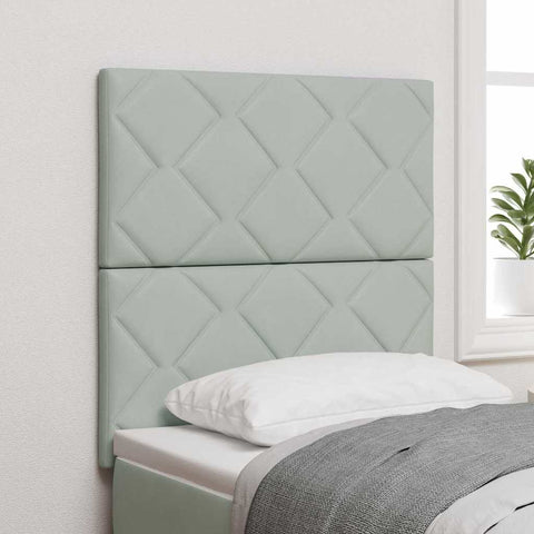 vidaXL Headboard Wall-mounted Geometric Manual Light grey 80 cm Velvet