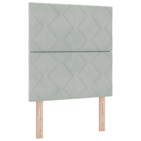 vidaXL Headboard Wall-mounted Geometric Manual Light grey 80 cm Velvet