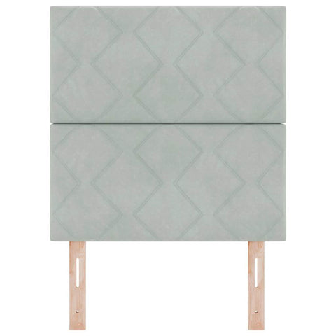 vidaXL Headboard Wall-mounted Geometric Manual Light grey 80 cm Velvet
