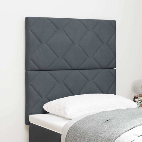 vidaXL Headboard Wall-mounted Geometric Manual Dark grey 80 cm Velvet