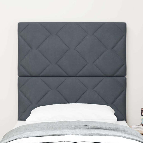vidaXL Headboard Wall-mounted Geometric Manual Dark grey 80 cm Velvet