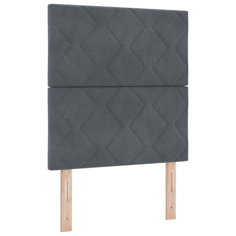 vidaXL Headboard Wall-mounted Geometric Manual Dark grey 80 cm Velvet
