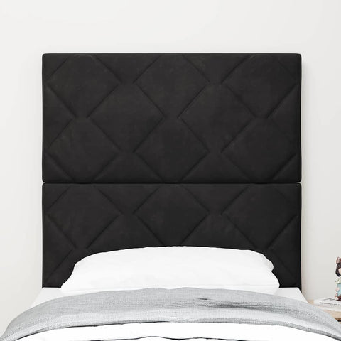 vidaXL Headboard Wall-mounted Geometric Manual Black 80 cm Velvet