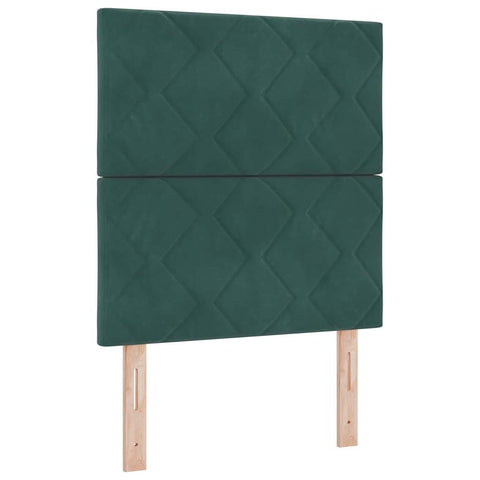 vidaXL Headboard Wall-mounted Geometric Manual Dark green 80 cm Velvet