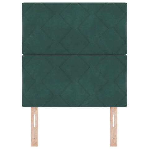 vidaXL Headboard Wall-mounted Geometric Manual Dark green 80 cm Velvet