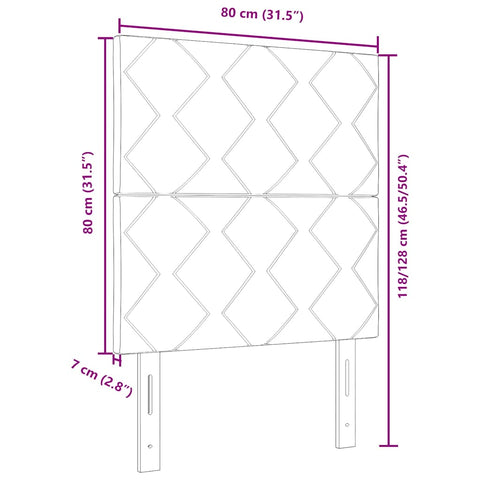vidaXL Headboard Wall-mounted Geometric Manual Dark green 80 cm Velvet