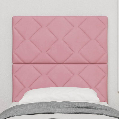 vidaXL Headboard Wall-mounted Geometric Manual Pink 80 cm Velvet