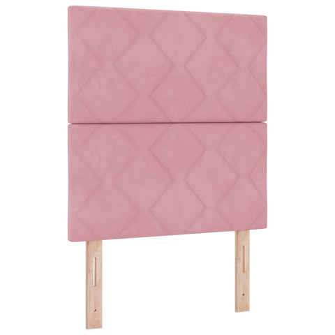 vidaXL Headboard Wall-mounted Geometric Manual Pink 80 cm Velvet