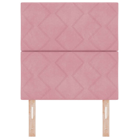 vidaXL Headboard Wall-mounted Geometric Manual Pink 80 cm Velvet