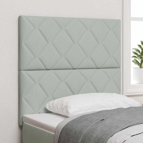 vidaXL Headboard Wall-mounted Geometric Manual Light grey 90 cm Velvet