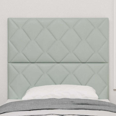 vidaXL Headboard Wall-mounted Geometric Manual Light grey 90 cm Velvet