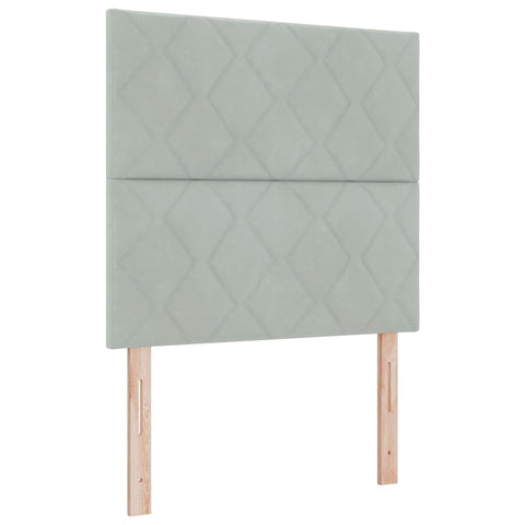 vidaXL Headboard Wall-mounted Geometric Manual Light grey 90 cm Velvet