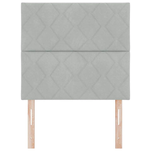 vidaXL Headboard Wall-mounted Geometric Manual Light grey 90 cm Velvet