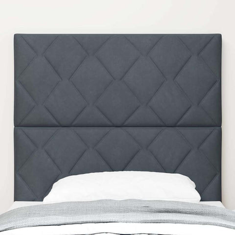 vidaXL Headboard Wall-mounted Geometric Manual Dark grey 90 cm Velvet