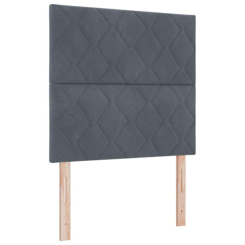 vidaXL Headboard Wall-mounted Geometric Manual Dark grey 90 cm Velvet