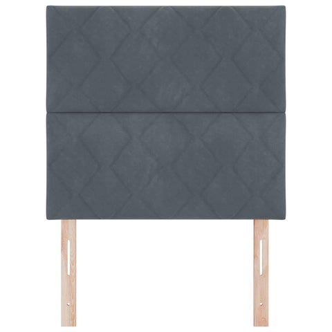 vidaXL Headboard Wall-mounted Geometric Manual Dark grey 90 cm Velvet