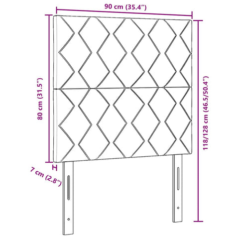 vidaXL Headboard Wall-mounted Geometric Manual Dark grey 90 cm Velvet