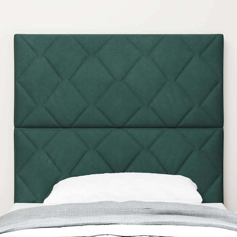 vidaXL Headboard Wall-mounted Geometric Manual Dark green 90 cm Velvet