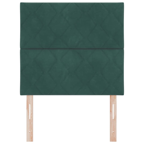 vidaXL Headboard Wall-mounted Geometric Manual Dark green 90 cm Velvet