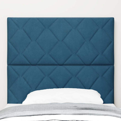 vidaXL Headboard Wall-mounted Geometric Manual Dark blue 90 cm Velvet