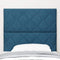 vidaXL Headboard Wall-mounted Geometric Manual Dark blue 90 cm Velvet