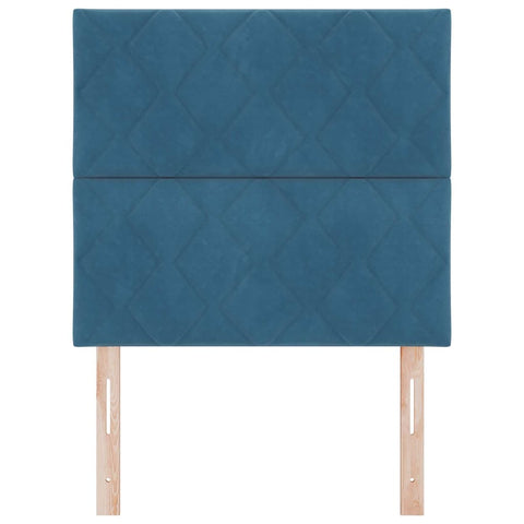 vidaXL Headboard Wall-mounted Geometric Manual Dark blue 90 cm Velvet
