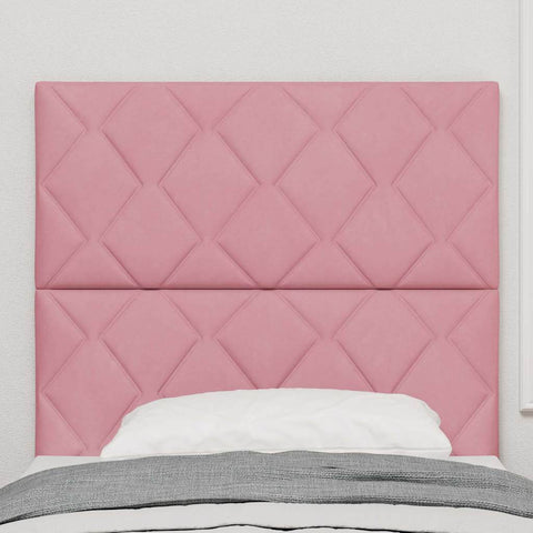 vidaXL Headboard Wall-mounted Geometric Manual Pink 90 cm Velvet