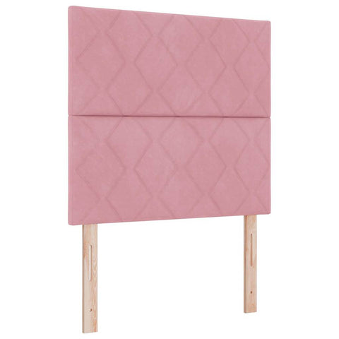 vidaXL Headboard Wall-mounted Geometric Manual Pink 90 cm Velvet