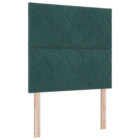 vidaXL Headboard Wall-mounted Geometric Dark green 100 cm Velvet