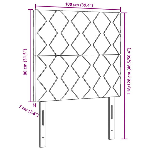 vidaXL Headboard Wall-mounted Geometric Dark green 100 cm Velvet