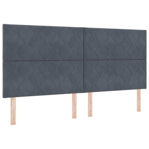 vidaXL Headboard Wall-mounted Geometric Manual Dark grey 200 cm Velvet