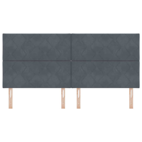 vidaXL Headboard Wall-mounted Geometric Manual Dark grey 200 cm Velvet