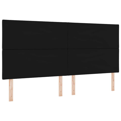 vidaXL Headboard Wall-mounted Geometric Manual Black 200 cm Velvet
