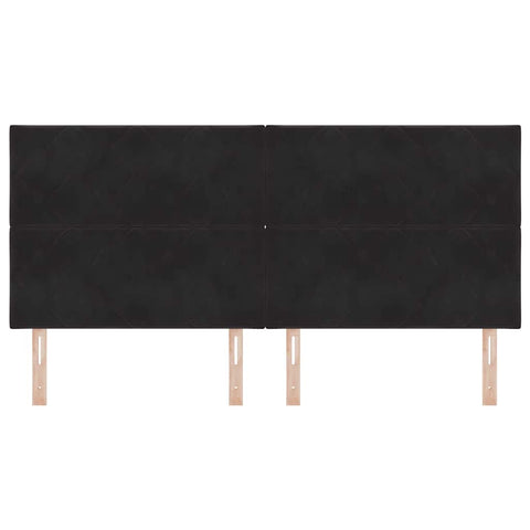 vidaXL Headboard Wall-mounted Geometric Manual Black 200 cm Velvet