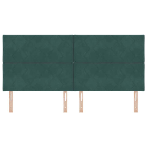vidaXL Headboard Wall-mounted Geometric Dark green 200 cm Velvet