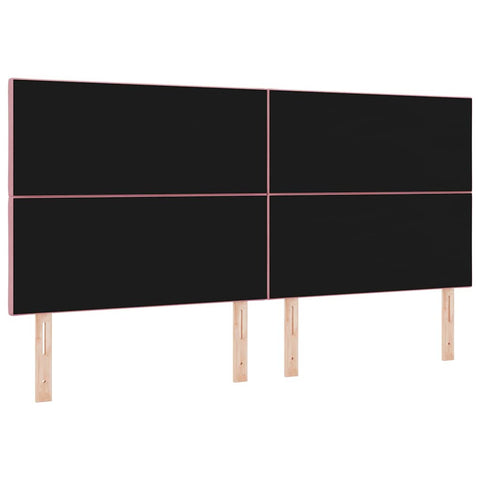 vidaXL Headboard Wall-mounted Geometric Manual Pink 200 cm Velvet