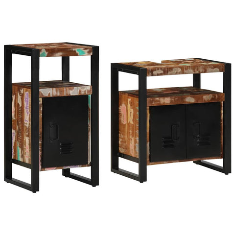 vidaXL Bathroom Furniture Set 2 pcs Brown Solid reclaimed wood