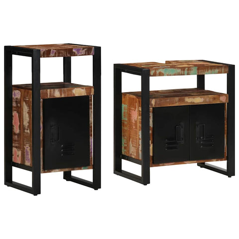 vidaXL Bathroom Furniture Set 2 pcs Brown Solid reclaimed wood