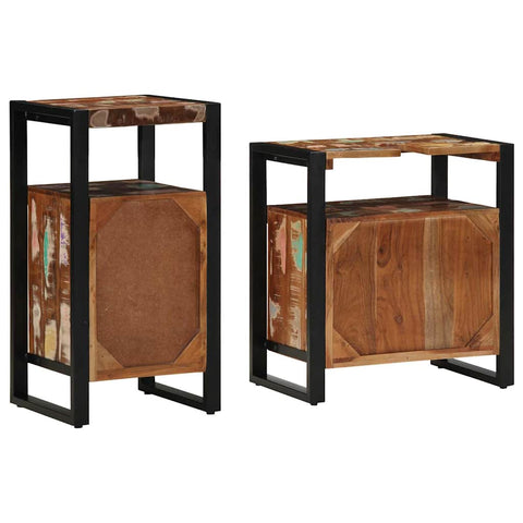 vidaXL Bathroom Furniture Set 2 pcs Brown Solid reclaimed wood