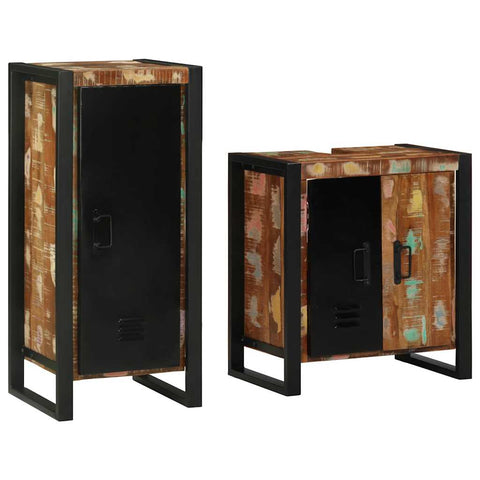vidaXL Bathroom Furniture Set with Shelf Solid reclaimed wood